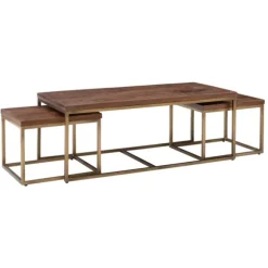 Kirkland's Home Coffee Tables-Golden Nesting 3-Pc. Coffee And Accent Table Set
