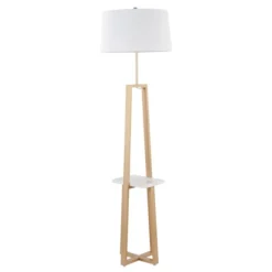 Kirkland's Home Floor Lamps-Golden Triangle Marble Shelf Floor Lamp