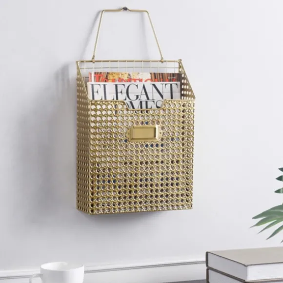 Kirkland's Home Decorative Accents-Golden Woven Metal File Folder, 17 In.