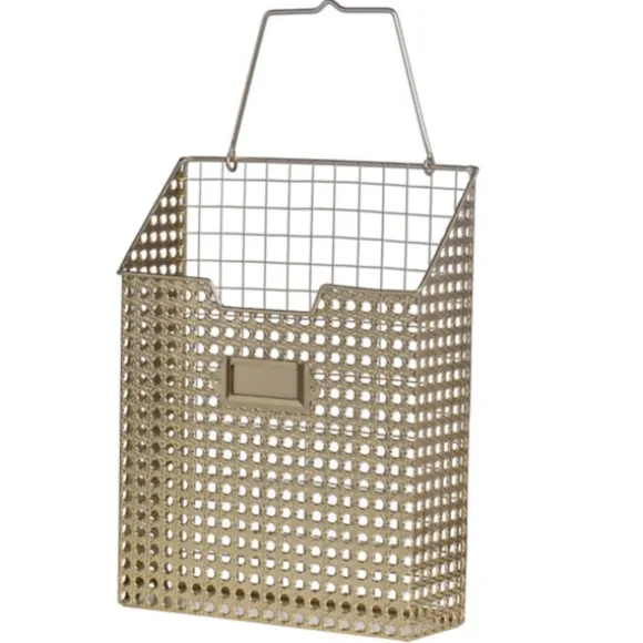 Kirkland's Home Decorative Accents-Golden Woven Metal File Folder, 17 In.