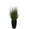 Kirkland's Home Arrangements & Greenery-Grass Arrangement In Black Cement Pot