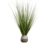 Kirkland's Home Arrangements & Greenery-Grass Arrangement In Silver Ribbed Pot