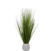 Kirkland's Home Arrangements & Greenery-Grass Arrangement In White Ribbed Pot
