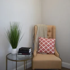 Kirkland's Home Arrangements & Greenery-Grass Arrangement In White Ribbed Pot