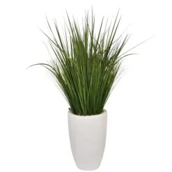 Kirkland's Home Arrangements & Greenery-Grass Arrangement In White Cement Pot