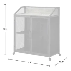 Kirkland's Home Kitchen Islands & Bar Carts-Gray And Black Mesh 2-Door Bar Cart