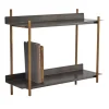 Kirkland's Home Shelves-Gray And Brass Metal Wall Shelf