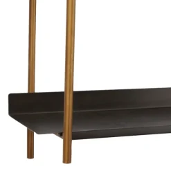 Kirkland's Home Shelves-Gray And Brass Metal Wall Shelf