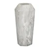 Kirkland's Home Vases-Gray And Gold Faux Marble Geometric Vase