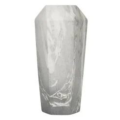 Kirkland's Home Vases-Gray And Gold Faux Marble Geometric Vase