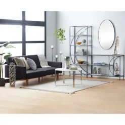 Kirkland's Home Vases-Gray And Gold Faux Marble Geometric Vase