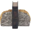 Kirkland's Home Decorative Accents-Gray And Gold Marble Geode Bookends, Set Of 2