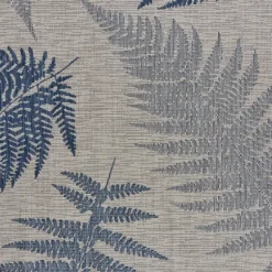 Kirkland's Home Outdoor Rugs-Gray And Navy Falling Ferns Outdoor Area Rug, 5X7
