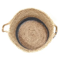 Kirkland's Home Baskets & Boxes-Gray And Tan Woven Jute Basket With Tassel, 19 In.