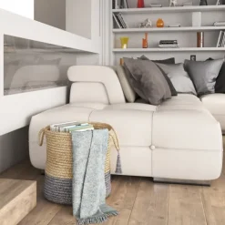 Kirkland's Home Baskets & Boxes-Gray And Tan Woven Jute Basket With Tassel, 19 In.