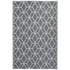 Kirkland's Home Outdoor Rugs-Gray And White Reversible Outdoor Rug, 3X5
