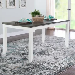 Kirkland's Home Dining Tables-Gray And White Two-Toned Wood Dining Table