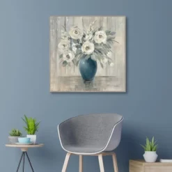 Kirkland's Home Canvas Art-Gray Barn Floral Framed Canvas Art Print