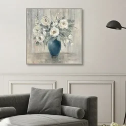 Kirkland's Home Canvas Art-Gray Barn Floral Framed Canvas Art Print