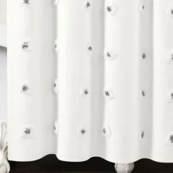 Kirkland's Home Shower Curtains-Gray Boho Tufted Circles Shower Curtain