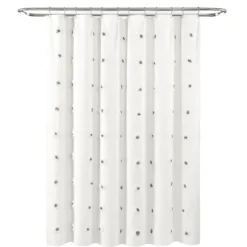 Kirkland's Home Shower Curtains-Gray Boho Tufted Circles Shower Curtain