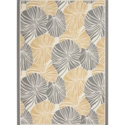 Kirkland's Home Outdoor Rugs-Gray Botanical Shells Outdoor Area Rug, 5X7