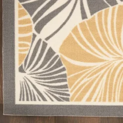 Kirkland's Home Outdoor Rugs-Gray Botanical Shells Outdoor Area Rug, 5X7