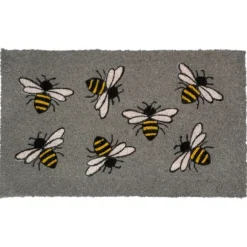 Kirkland's Home Doormats-Gray Bumblebee Doormat