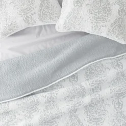 Kirkland's Home Quilts-Gray Damask Reversible 3-Pc. Queen Quilt Set