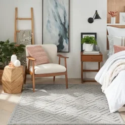 Kirkland's Home Outdoor Rugs-Gray Diamond Indoor/Outdoor Area Rug, 5X7