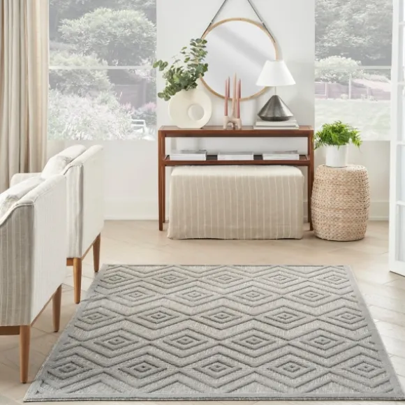 Kirkland's Home Outdoor Rugs-Gray Diamond Indoor/Outdoor Area Rug, 5X7