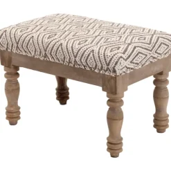 Kirkland's Home Benches & Ottomans-Gray Diamond Upholstered Ottoman