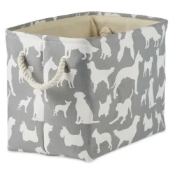 Kirkland's Home Baskets & Boxes-Gray Dog Show Rectangular Storage Bin, 16 In.