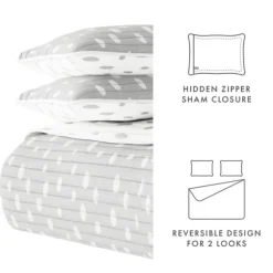 Kirkland's Home Quilts-Gray Dotted Reversible 3-Pc. King Quilt Set