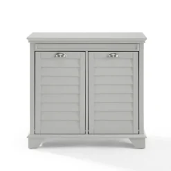 Kirkland's Home Bathroom Furniture-Gray Double Linen Hamper