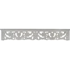 Kirkland's Home Shelves-Gray Floral Carved Wall Shelf