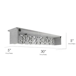 Kirkland's Home Shelves-Gray Floral Carved Wall Shelf