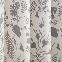 Kirkland's Home Curtains & Drapes-Gray Floral 2-Pc. Curtain Panel Set, 84 In.