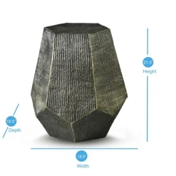 Kirkland's Home Accent & End Tables-Gray Hand-Stamped Iron Hexagon Accent Table