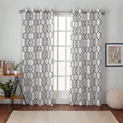 Kirkland's Home Curtains & Drapes-Gray Kenzie Curtain Panel Set, 96 In