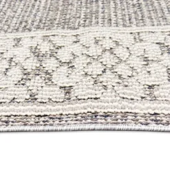 Kirkland's Home Outdoor Rugs-Gray Leopard Border Outdoor Area Rug, 7X10