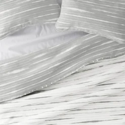 Kirkland's Home Quilts-Gray Linear Reversible 3-Pc. Queen Quilt Set