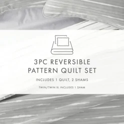 Kirkland's Home Quilts-Gray Linear Reversible 2-Pc. Twin Quilt Set