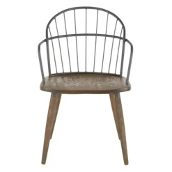 Kirkland's Home Dining Chairs-Gray Metal Spindle Back Dining Chairs, Set Of 2