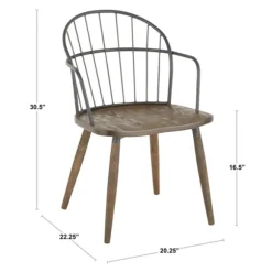 Kirkland's Home Dining Chairs-Gray Metal Spindle Back Dining Chairs, Set Of 2