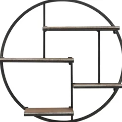 Kirkland's Home Shelves-Gray Metal 4-Tier Circular Wall Shelf