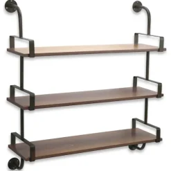 Kirkland's Home Shelves-Gray Modern Triple Rack Wall Shelf