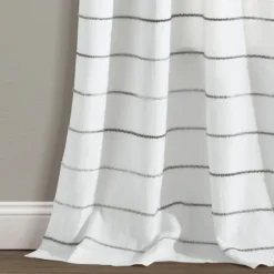 Kirkland's Home Curtains & Drapes-Gray Ombre Stripe Curtain Panel Set, 95 In.