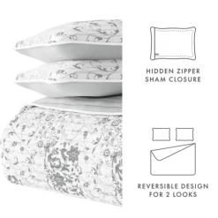 Kirkland's Home Quilts-Gray Patchwork Reversible 3-Pc. King Quilt Set