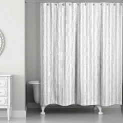 Kirkland's Home Shower Curtains-Gray Petal Lines Shower Curtain